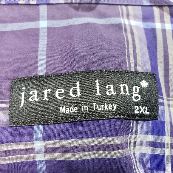Jared Lang Men's Purple Plaid Cotton Long Sleeve - Picture 4 of 6
